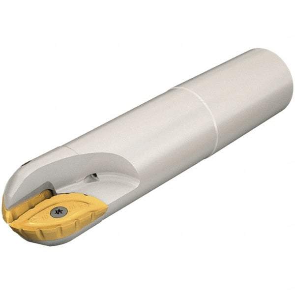 Iscar - 2" Cut Diam, 1.72" Max Depth of Cut, 2" Shank Diam, 8.45" OAL, Indexable Ball Nose End Mill - 5.2" Head Length, Straight Shank, BCM Toolholder, BCR... Insert - Apex Tool & Supply