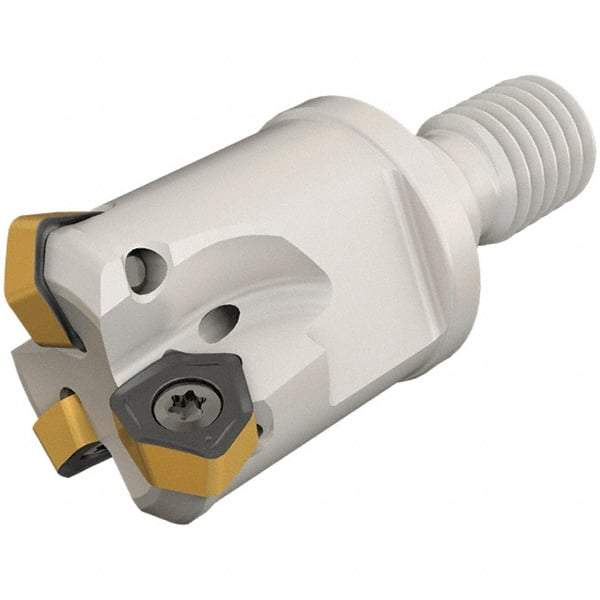 Iscar - 30° Lead Angle, 20mm Max Cut Diam, 13mm Min Cut Diam, 1.5mm Max Depth of Cut, Indexable Chamfer and Angle End Mill - 3 Inserts, H600 WXCU 04 Insert Style, 48mm Overall Length, Through Coolant, Modular Connection - Apex Tool & Supply