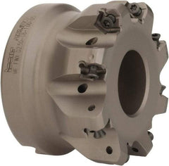 Iscar - 2.127" Cut Diam, 1" Arbor Hole, 0.08" Max Depth of Cut, 30° Indexable Chamfer & Angle Face Mill - 8 Inserts, H600 WXCU 05 Insert, Right Hand Cut, 8 Flutes, Through Coolant, Series Helido - Apex Tool & Supply