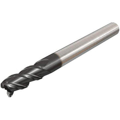 Iscar - 12mm, 3 Flute, Single End, Solid Carbide, 2mm Corner Radius End Mill - 83mm OAL, 45° Helix, Right Hand Flute, 25mm LOC, Right Hand Cut - Apex Tool & Supply