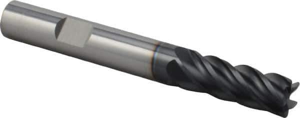 Iscar - 3/8", 5 Flute, Single End, Solid Carbide, 0.02" Corner Radius End Mill - 3" OAL, Right Hand Flute, 0.94" LOC, Right Hand Cut - Apex Tool & Supply