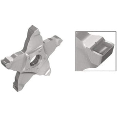 Iscar - PENTA C IC908 Grade, 0.118" Cutting Width, Carbide Cutoff Insert - 15° Right Hand Lead Angle, 0.008" Cnr Rad, TiAlN Coated, Other End - Apex Tool & Supply