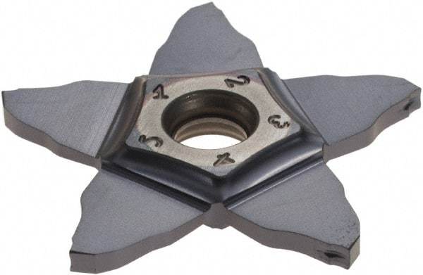Iscar - PENTA34N200 J IC908 Grade, 2mm Cutting Width, Carbide Cutoff Insert - Neutral Lead Angle, 0.2mm Cnr Rad, TiAlN Coated, Other End - Apex Tool & Supply