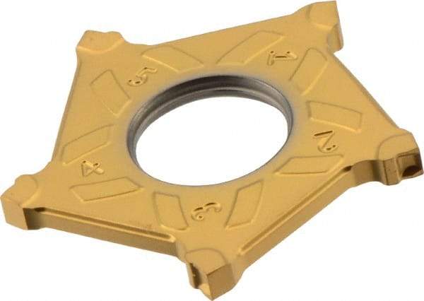 Iscar - PENTA C IC808G Grade, 0.118" Cutting Width, Carbide Cutoff Insert - 0° Neutral Lead Angle, 0.008" Cnr Rad, TiAlN/AlTiN/TiN Coated, Other End - Apex Tool & Supply