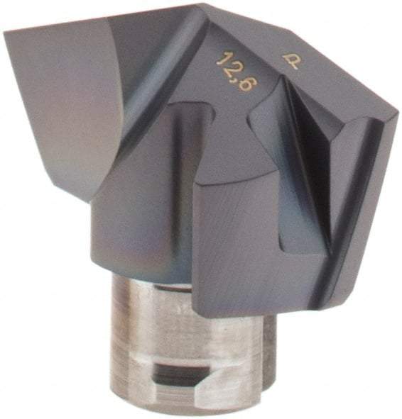 Iscar - Series ICP, 0.496" Diam Grade IC908 140° Replaceable Drill Tip - Carbide, TiAlN Finish, 12 Seat Size, Through Coolant - Apex Tool & Supply