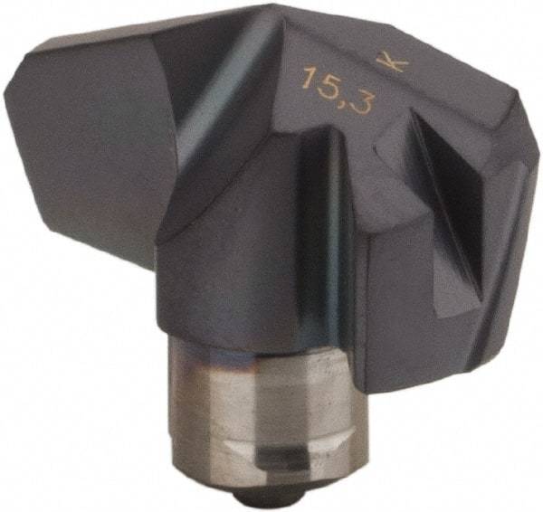 Iscar - Series ICK, 0.602" Diam Grade IC908 140° Replaceable Drill Tip - Carbide, TiAlN Finish, 15 Seat Size, Through Coolant - Apex Tool & Supply