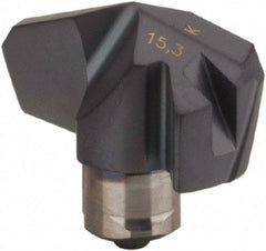 Iscar - Series ICK, 0.602" Diam Grade IC908 140° Replaceable Drill Tip - Carbide, TiAlN Finish, 15 Seat Size, Through Coolant - Apex Tool & Supply