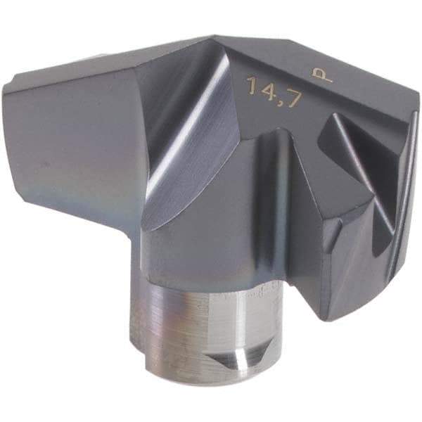 Iscar - Series ICP-2M, 0.579" Diam Grade IC908 140° Replaceable Drill Tip - Carbide, TiAlN Finish, 14 Seat Size, Through Coolant - Apex Tool & Supply