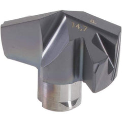 Iscar - Series ICP-2M, 0.579" Diam Grade IC908 140° Replaceable Drill Tip - Carbide, TiAlN Finish, 14 Seat Size, Through Coolant - Apex Tool & Supply