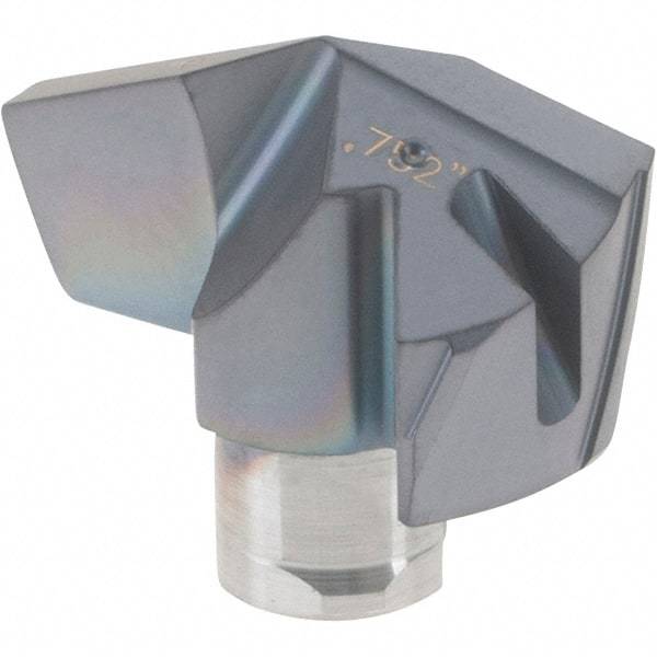 Iscar - Series ICP-2M, 0.752" Diam Grade IC908 140° Replaceable Drill Tip - Carbide, TiAlN Finish, 19 Seat Size, Through Coolant - Apex Tool & Supply