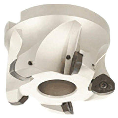 Iscar - 5 Inserts, 2.598" Cutter Diam, 0.079" Max Depth of Cut, Indexable High-Feed Face Mill - 1.063" Arbor Hole Diam, 0.488" Keyway Width, 1.969" High, FF FW Toolholder, FF WO.. Inserts, Series FeedMill - Apex Tool & Supply