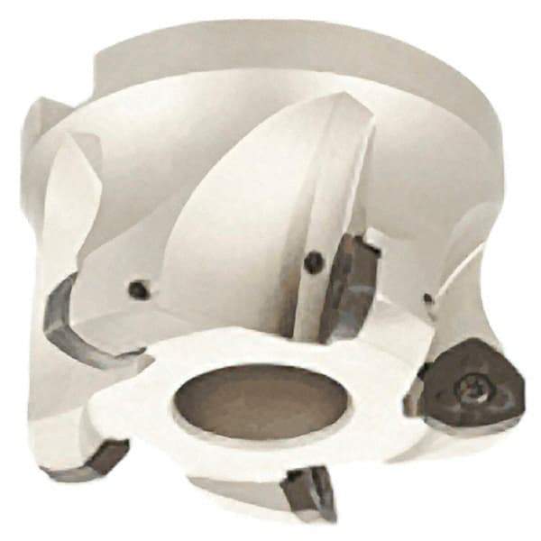 Iscar - 5 Inserts, 2.48" Cutter Diam, 0.079" Max Depth of Cut, Indexable High-Feed Face Mill - 1.063" Arbor Hole Diam, 0.488" Keyway Width, 1.969" High, FF FW Toolholder, FF WO.. Inserts, Series FeedMill - Apex Tool & Supply