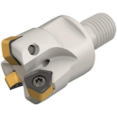 Iscar - 25mm Cut Diam, 0.031" Max Depth, M12 Modular Connection Indexable High-Feed End Mill - Screw Holding Method, H600 WXCU 04 Insert, FF EWX-M-04 Toolholder, Through Coolant - Apex Tool & Supply