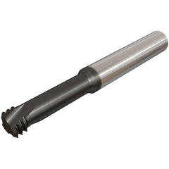 Iscar - 7/16-20 UNF, 0.315" Cutting Diam, 3 Flute, Solid Carbide Helical Flute Thread Mill - Internal Thread, 25mm LOC, 64mm OAL, 8mm Shank Diam - Apex Tool & Supply