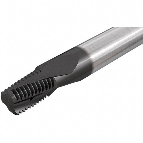 Iscar - 1/4-18 NPTF, 0.3937" Cutting Diam, 4 Flute, Solid Carbide Helical Flute Thread Mill - Internal/External Thread, 16.2mm LOC, 73mm OAL, 10mm Shank Diam - Apex Tool & Supply