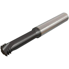 Iscar - 5/16-24 UNF, 0.2598" Cutting Diam, 3 Flute, Solid Carbide Helical Flute Thread Mill - Internal Thread, 17mm LOC, 64mm OAL, 8mm Shank Diam - Apex Tool & Supply