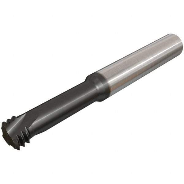 Iscar - #10-32 UNF, 0.1457" Cutting Diam, 3 Flute, Solid Carbide Helical Flute Thread Mill - Internal Thread, 10.5mm LOC, 58mm OAL, 6mm Shank Diam - Apex Tool & Supply