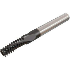 Iscar - 5/16-18 UNC, 0.2205" Cutting Diam, 3 Flute, Solid Carbide Helical Flute Thread Mill - Internal Thread, 14.8mm LOC, 58mm OAL, 6mm Shank Diam - Apex Tool & Supply
