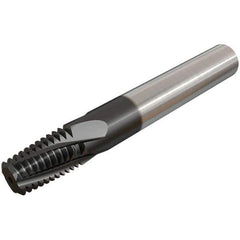 Iscar - 1/4-18 NPT, 0.3937" Cutting Diam, 4 Flute, Solid Carbide Helical Flute Thread Mill - Internal/External Thread, 16.2mm LOC, 73mm OAL, 10mm Shank Diam - Apex Tool & Supply