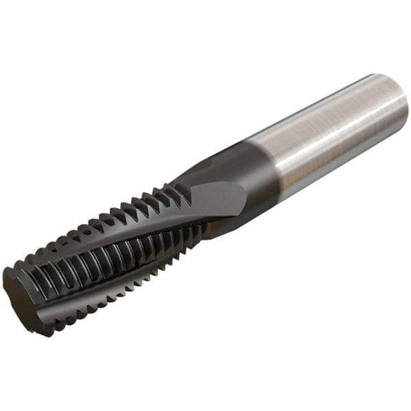 Iscar - G1-11 BSP, 0.6299" Cutting Diam, 4 Flute, Solid Carbide Helical Flute Thread Mill - Internal/External Thread, 1-1/2" LOC, 105mm OAL, 16mm Shank Diam - Apex Tool & Supply