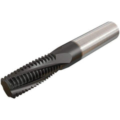 Iscar - G1-11 BSP, 0.6299" Cutting Diam, 4 Flute, Solid Carbide Helical Flute Thread Mill - Internal/External Thread, 1-1/2" LOC, 105mm OAL, 16mm Shank Diam - Apex Tool & Supply