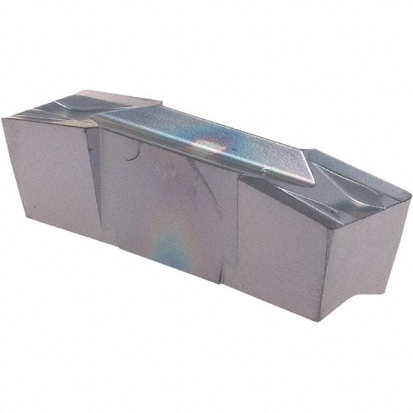 Iscar - 800040GIF E Grade IC908, 8mm Cutting Width Carbide Grooving Insert - 0.5mm Max Depth of Cut, Neutral, 0.4mm Corner Radius, TiAlN Finish - Apex Tool & Supply