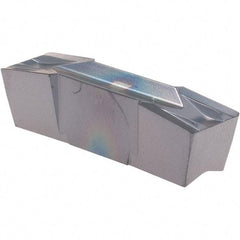 Iscar - 800040GIF E Grade IC908, 8mm Cutting Width Carbide Grooving Insert - 0.5mm Max Depth of Cut, Neutral, 0.4mm Corner Radius, TiAlN Finish - Apex Tool & Supply