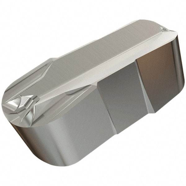 Iscar - 400200GIF E Grade IC808, 4mm Cutting Width Carbide Grooving Insert - 2mm Max Depth of Cut, Neutral, 2mm Corner Radius, TiAlN Finish - Apex Tool & Supply