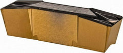 Iscar - 800080GIF E Grade IC830, 8mm Cutting Width Carbide Grooving Insert - 4.8mm Max Depth of Cut, Neutral, 0.8mm Corner Radius, TiAlN Finish - Apex Tool & Supply