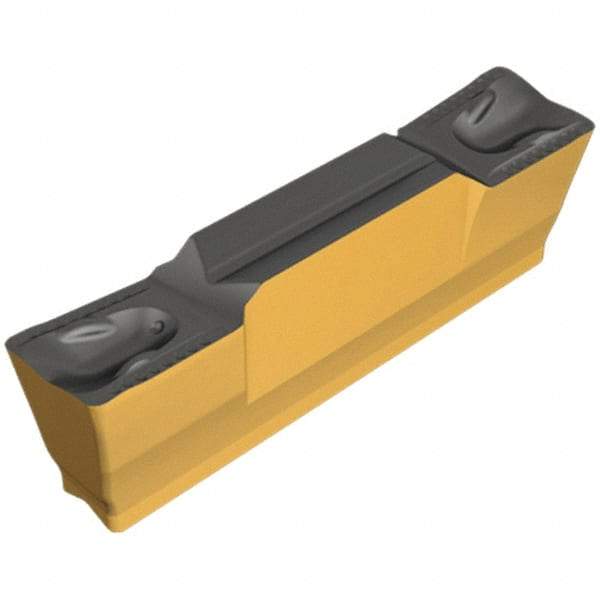 Iscar - 4002GRIP Y Grade IC807, 4mm Cutting Width Carbide Grooving Insert - 2.4mm Max Depth of Cut, Neutral, 0.2mm Corner Radius, TiAlN Finish - Apex Tool & Supply