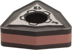Iscar - WNMG433 M3M Grade IC6015 Carbide Turning Insert - TiCN/Al2O3/TiN Finish, 80° Trigon, 1/2" Inscr Circle, 3/16" Thick, 3/64" Corner Radius - Apex Tool & Supply