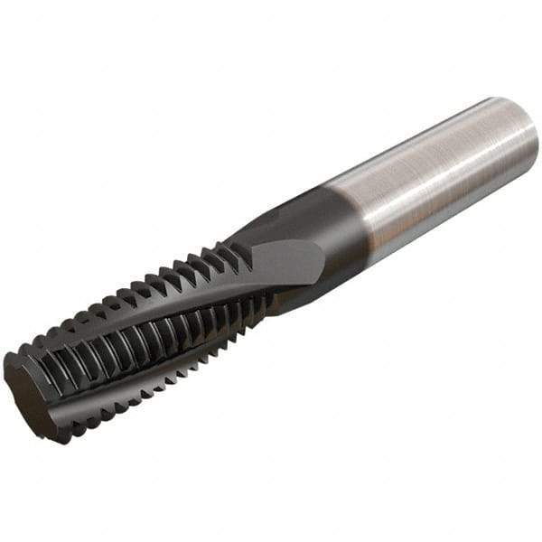 Iscar - G1/8-28 BSP, 0.3071" Cutting Diam, 3 Flute, Solid Carbide Helical Flute Thread Mill - Internal/External Thread, 14.1mm LOC, 64mm OAL, 8mm Shank Diam - Apex Tool & Supply