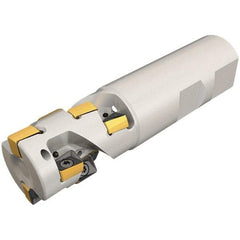 Iscar - 32mm Cut Diam, 42mm Max Depth of Cut, 32mm Shank Diam, 115mm OAL, Indexable Square Shoulder Helical End Mill - H490 ANKX 09.. Inserts, Weldon Shank, 90° Lead Angle, Through Coolant, Series Helido - Apex Tool & Supply