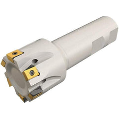 Iscar - 5/8" Cut Diam, 0.315" Max Depth of Cut, 5/8" Shank Diam, 3-1/4" OAL, Indexable Square Shoulder Helical End Mill - T490 LN.T 0804 Inserts, Weldon Shank, 90° Lead Angle, Through Coolant, Series Helitang - Apex Tool & Supply