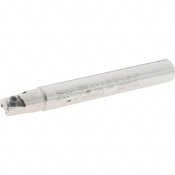 Iscar - 3/8" Cut Diam, 0.197" Max Depth of Cut, 3/8" Shank Diam, 3" OAL, Indexable Square Shoulder End Mill - T290 LN.T 0502 Inserts, Cylindrical Shank, 90° Lead Angle, Through Coolant, Series SumoMill - Apex Tool & Supply