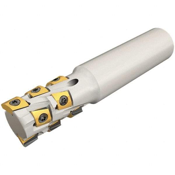 Iscar - 16mm Cut Diam, 24mm Max Depth of Cut, 16mm Shank Diam, 80mm OAL, Indexable Square Shoulder End Mill - T290 LN.T 0502 Inserts, Cylindrical Shank, 90° Lead Angle, Through Coolant, Series SumoMill - Apex Tool & Supply