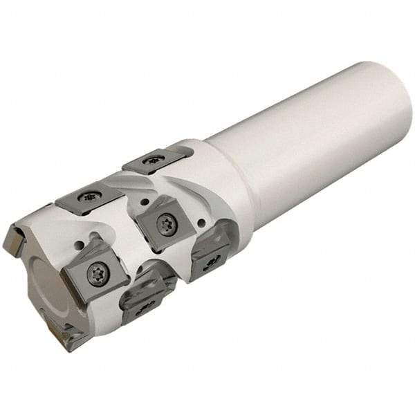 Iscar - 50mm Cut Diam, 59mm Max Depth of Cut, 40mm Shank Diam, 135mm OAL, Indexable Square Shoulder End Mill - T490 LN.T 1306 Inserts, Weldon Shank, 90° Lead Angle, Through Coolant, Series Helitang - Apex Tool & Supply