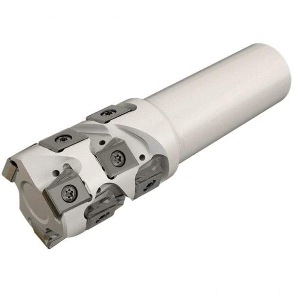 Iscar - 50mm Cut Diam, 47mm Max Depth of Cut, 40mm Shank Diam, 135mm OAL, Indexable Square Shoulder End Mill - T490 LN.T 1306 Inserts, Weldon Shank, 90° Lead Angle, Through Coolant, Series Helitang - Apex Tool & Supply