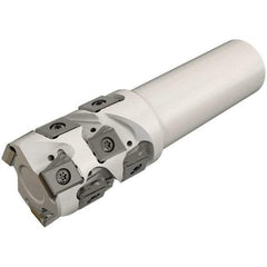 Iscar - 40mm Cut Diam, 48mm Max Depth of Cut, 32mm Shank Diam, 125mm OAL, Indexable Square Shoulder End Mill - T490 LN.T 1306 Inserts, Weldon Shank, 90° Lead Angle, Through Coolant, Series Helitang - Apex Tool & Supply
