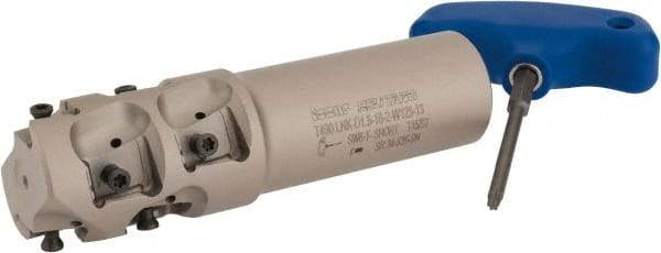 Iscar - 1-1/2" Cut Diam, 1.89" Max Depth of Cut, 1-1/4" Shank Diam, 5" OAL, Indexable Square Shoulder End Mill - T490 LN.T 1306 Inserts, Cylindrical Shank, 90° Lead Angle, Through Coolant, Series Helitang - Apex Tool & Supply