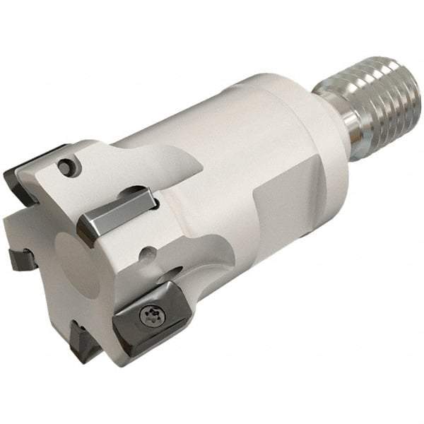 Iscar - 25mm Cut Diam, 7.7mm Max Depth of Cut, 35mm OAL, Indexable Square Shoulder End Mill - HP ANKT 0702.. Inserts, M12 Modular Connection, 90° Lead Angle, Through Coolant, Series FlexFit, Heliplus - Apex Tool & Supply