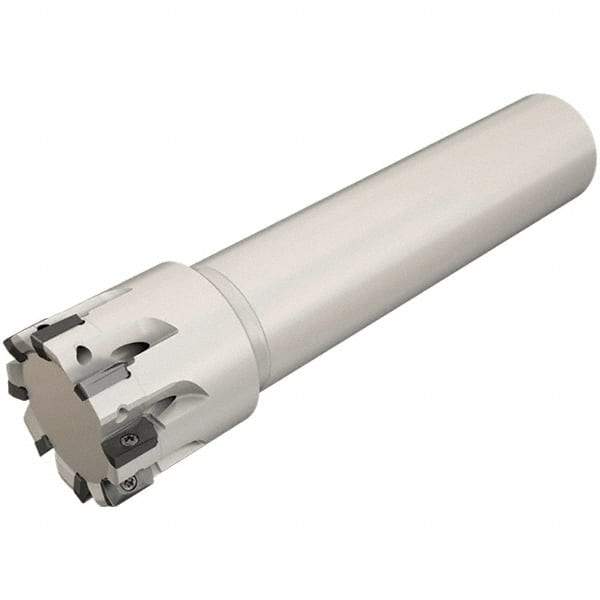 Iscar - 25mm Cut Diam, 7.7mm Max Depth of Cut, 20mm Shank Diam, 120mm OAL, Indexable Square Shoulder End Mill - HP ANKT 0702.. Inserts, Cylindrical Shank, 90° Lead Angle, Through Coolant, Series Heliplus - Apex Tool & Supply