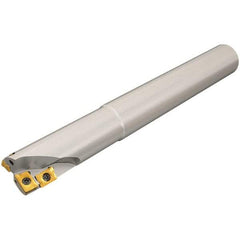 Iscar - 38mm Cut Diam, 38mm Max Depth of Cut, 32mm Shank Diam, 130mm OAL, Indexable Square Shoulder End Mill - A.KT Inserts, Cylindrical Shank, 90° Lead Angle, Through Coolant, Series Helimill - Apex Tool & Supply