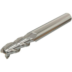 Iscar - 16mm, 25mm LOC, 16mm Shank Diam, 75mm OAL, 3 Flute, Solid Carbide Square End Mill - Single End, TiAlN Finish, Spiral Flute, 45° Helix, Centercutting, Right Hand Cut, Right Hand Flute - Apex Tool & Supply