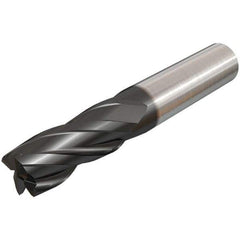Iscar - 14mm, 32mm LOC, 14mm Shank Diam, 83mm OAL, 4 Flute, Solid Carbide Square End Mill - Single End, TiAlN Finish, Spiral Flute, 30° Helix, Right Hand Cut, Right Hand Flute - Apex Tool & Supply