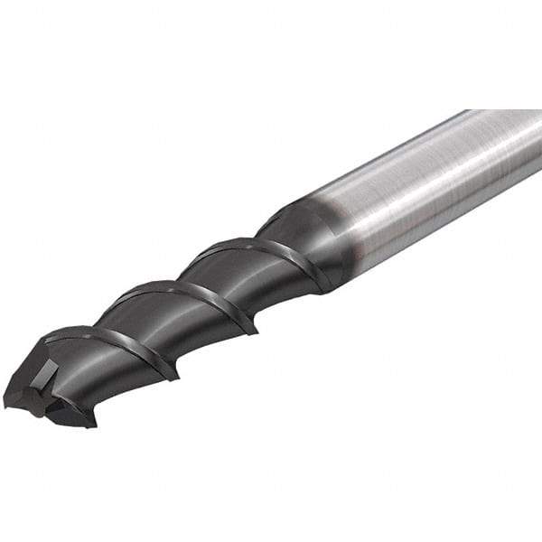 Iscar - 25mm, 45mm LOC, 25mm Shank Diam, 121mm OAL, 2 Flute, Solid Carbide Square End Mill - Single End, Uncoated, Spiral Flute, 55° Helix, Right Hand Cut, Right Hand Flute - Apex Tool & Supply