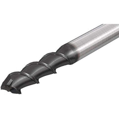 Iscar - 25mm, 45mm LOC, 25mm Shank Diam, 121mm OAL, 2 Flute, Solid Carbide Square End Mill - Single End, Uncoated, Spiral Flute, 55° Helix, Right Hand Cut, Right Hand Flute - Apex Tool & Supply