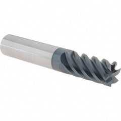 Iscar - 1/2", 1" LOC, 1/2" Shank Diam, 3" OAL, 6 Flute, Solid Carbide Square End Mill - Single End, TiAlN Finish, Spiral Flute, 45° Helix, Right Hand Cut, Right Hand Flute - Apex Tool & Supply