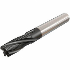 Iscar - 12mm Diam, Coarse Pitch, 24mm LOC, 4 Flute Solid Carbide 45° Corner Chamfer Roughing End Mill - TiAlN Finish, 83mm OAL, 12mm Shank Diam, Single End, 20° Helix - Apex Tool & Supply