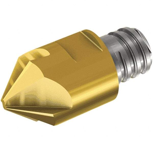 Iscar - MM ECF Grade IC908 Carbide Chamfer Milling Tip Insert - TiAlN Finish, 4 Flutes, 10mm Cutting Diam, 7.3mm Depth of Cut - Apex Tool & Supply